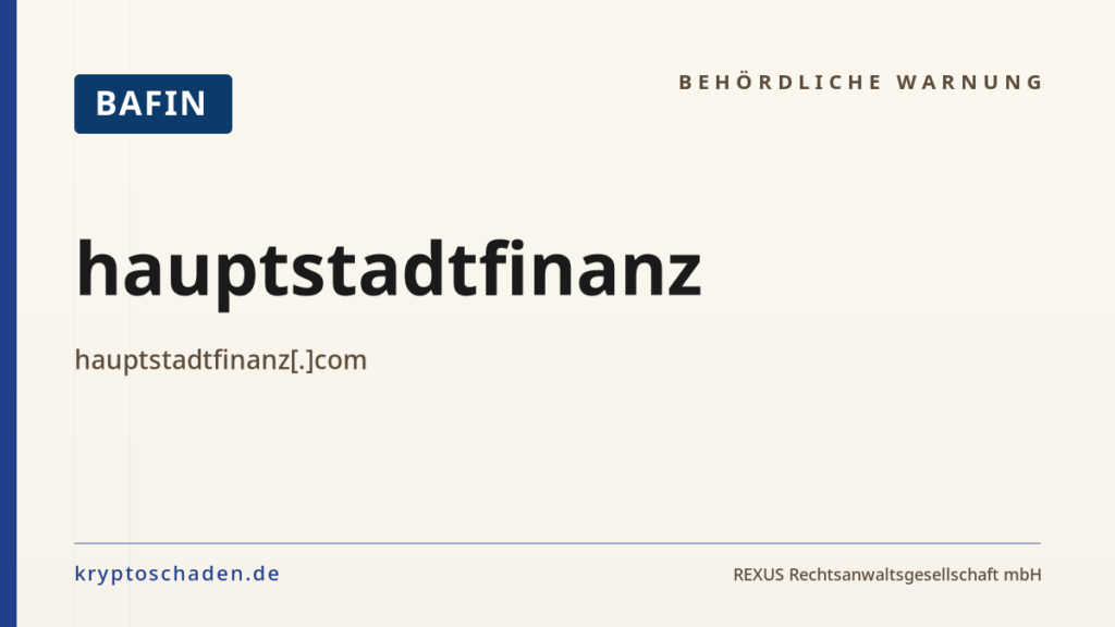 hauptstadtfinanz – BaFin-Hinweis