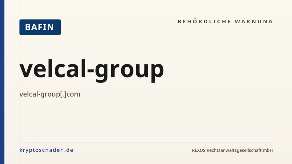 velcal-group – BaFin-Hinweis