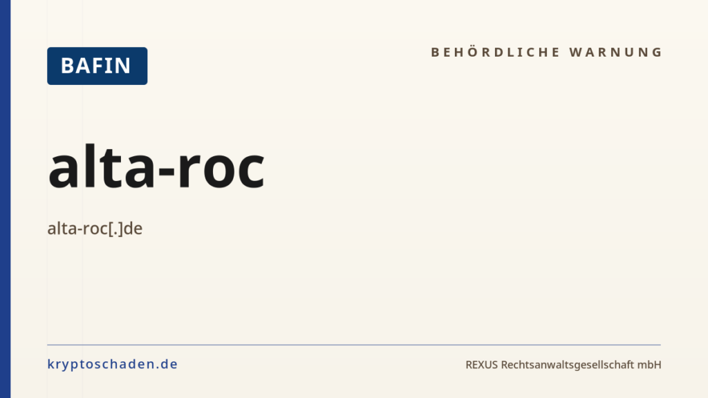 alta-roc – BaFin-Hinweis