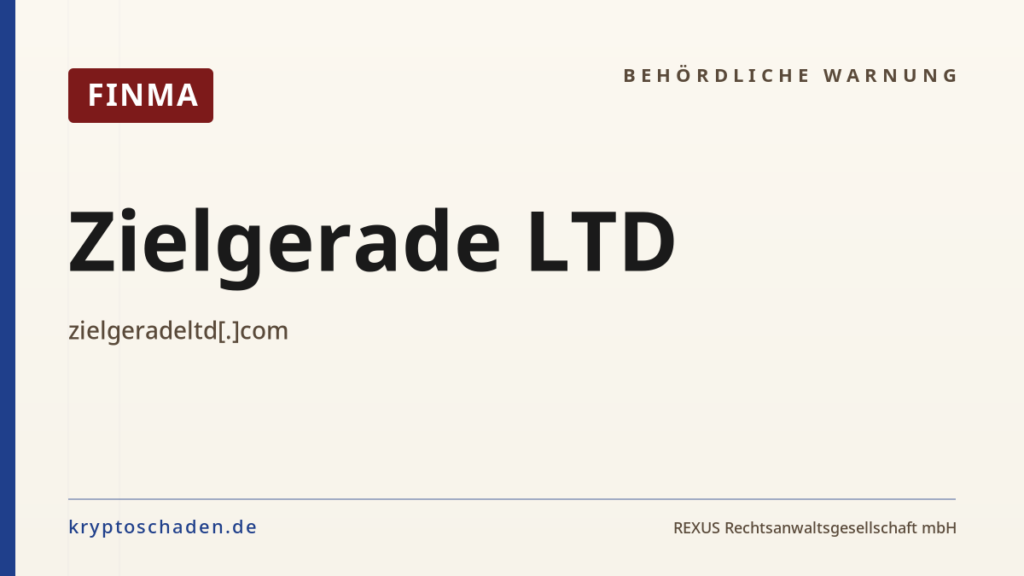 Zielgerade LTD – FINMA-Hinweis