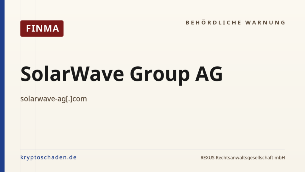 SolarWave Group AG – FINMA-Hinweis