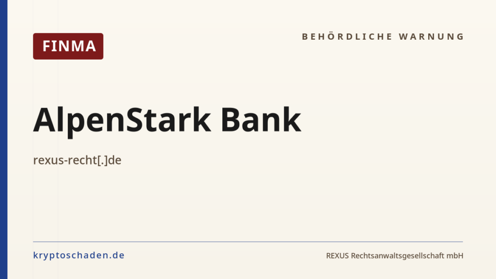AlpenStark Bank – FINMA-Hinweis