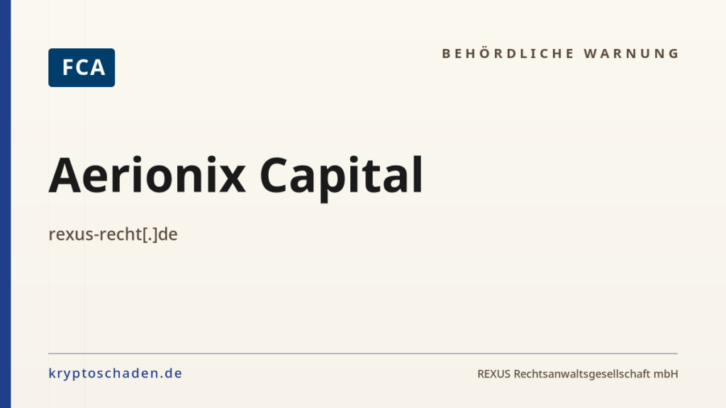 Aerionix Capital – FCA-Hinweis
