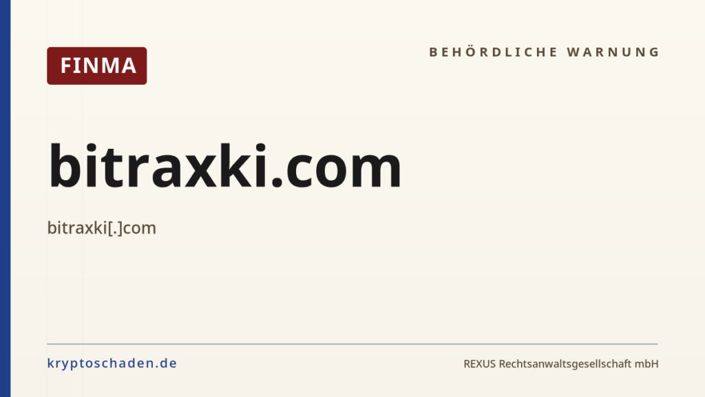 bitraxki.com – FINMA-Hinweis