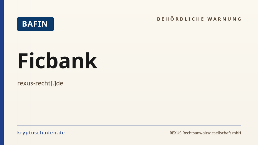 Ficbank – BaFin-Hinweis