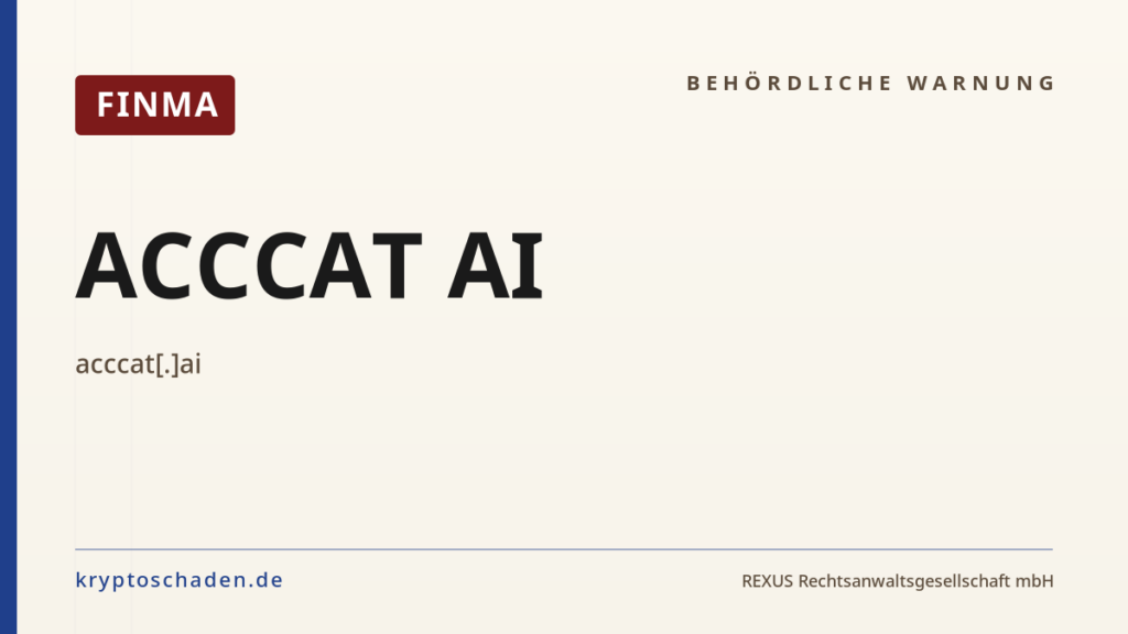 ACCCAT AI – FINMA-Hinweis