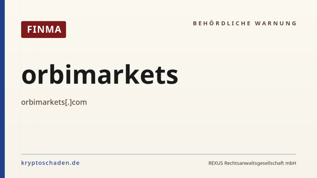 orbimarkets – FINMA-Hinweis