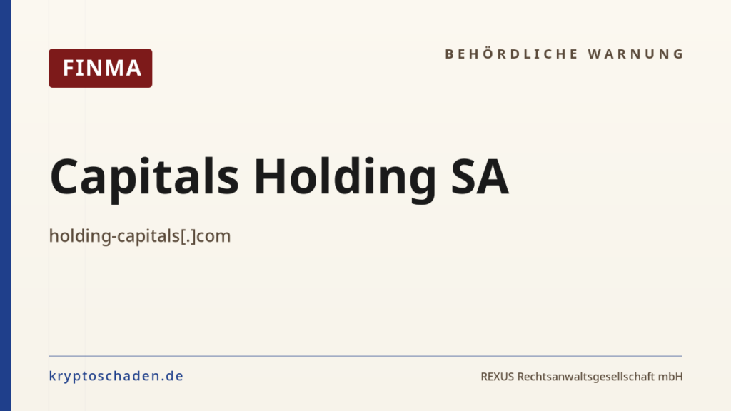 Capitals Holding SA – FINMA-Hinweis