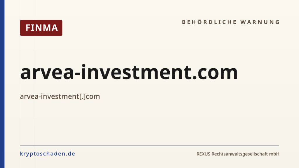 arvea-investment.com – FINMA-Hinweis
