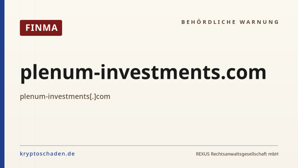 plenum-investments.com – FINMA-Hinweis
