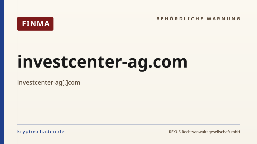 investcenter-ag.com – FINMA-Hinweis