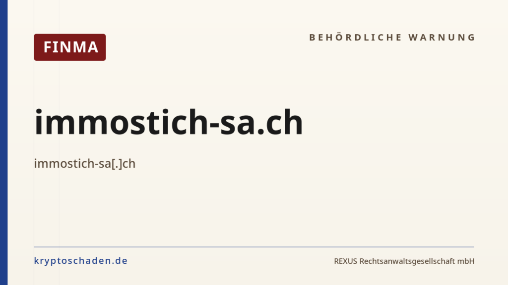 immostich-sa.ch – FINMA-Hinweis