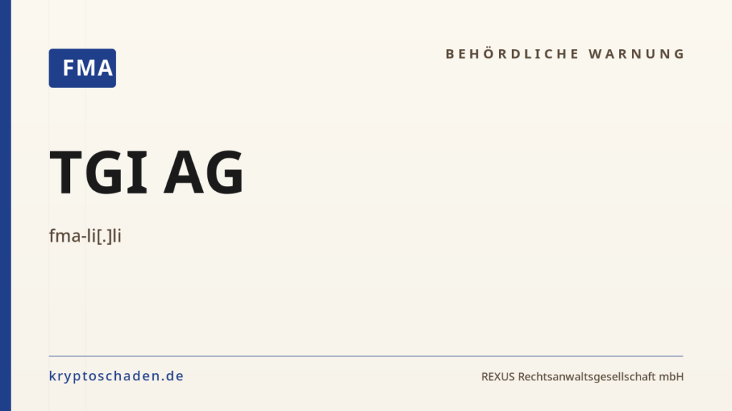 TGI AG – FMA-Hinweis