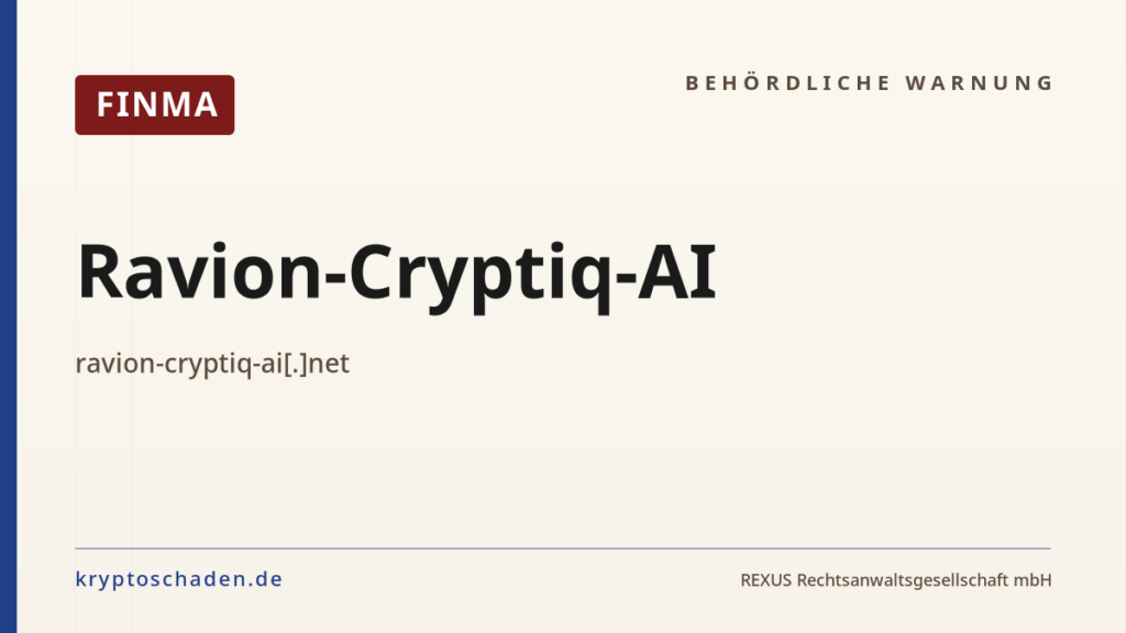 Ravion-Cryptiq-AI – FINMA-Hinweis