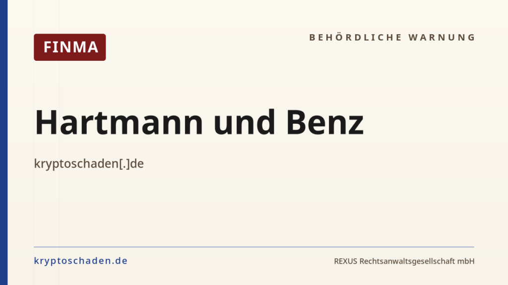 Hartmann und Benz – FINMA-Hinweis