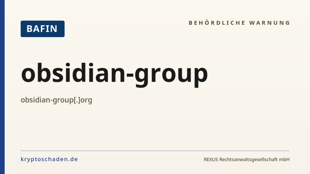 obsidian-group – BaFin-Hinweis