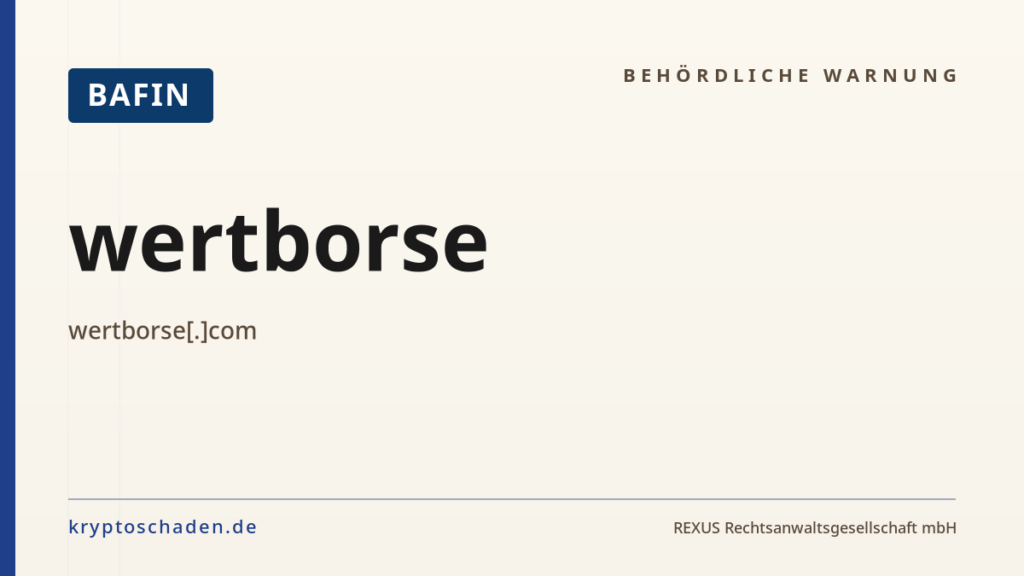 wertborse – BaFin-Hinweis