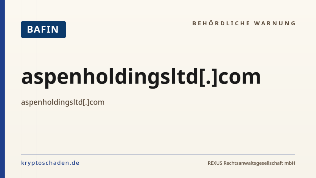 aspenholdingsltd[.]com – BaFin-Hinweis