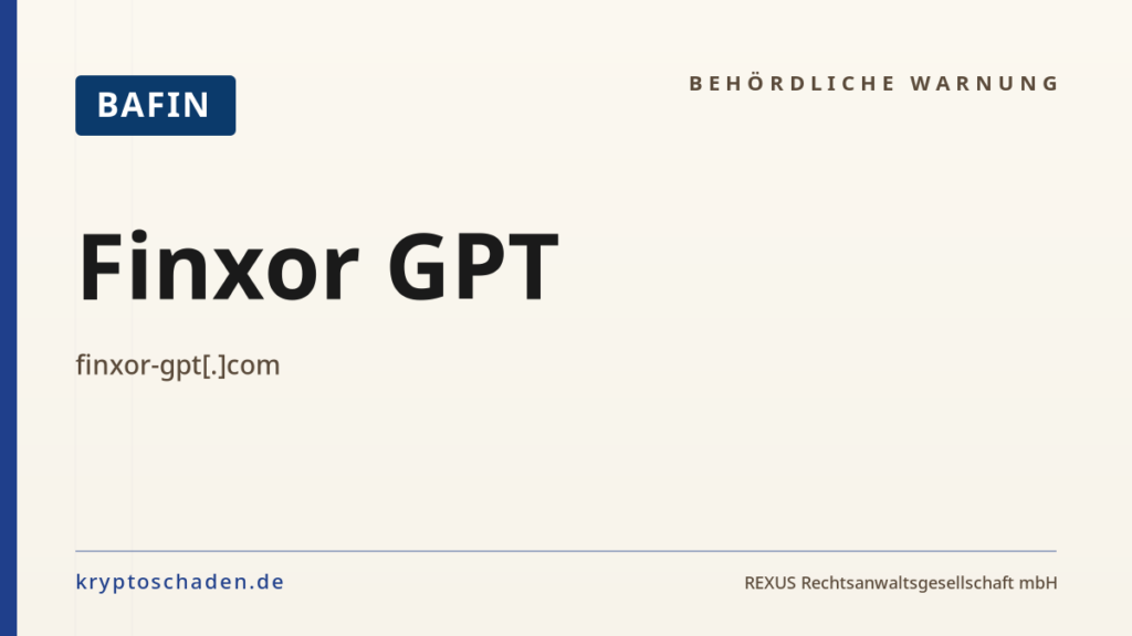 Finxor GPT – BaFin-Hinweis