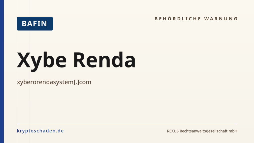 Xybe Renda – BaFin-Hinweis