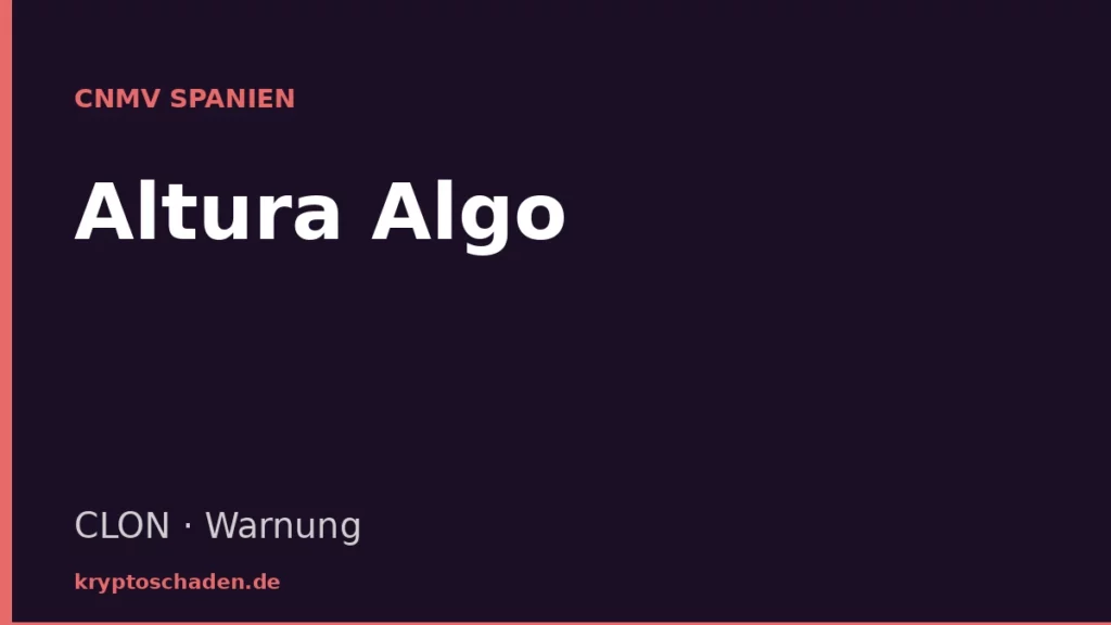Altura Algo CNMV Warnung Klon alturalgo.ai