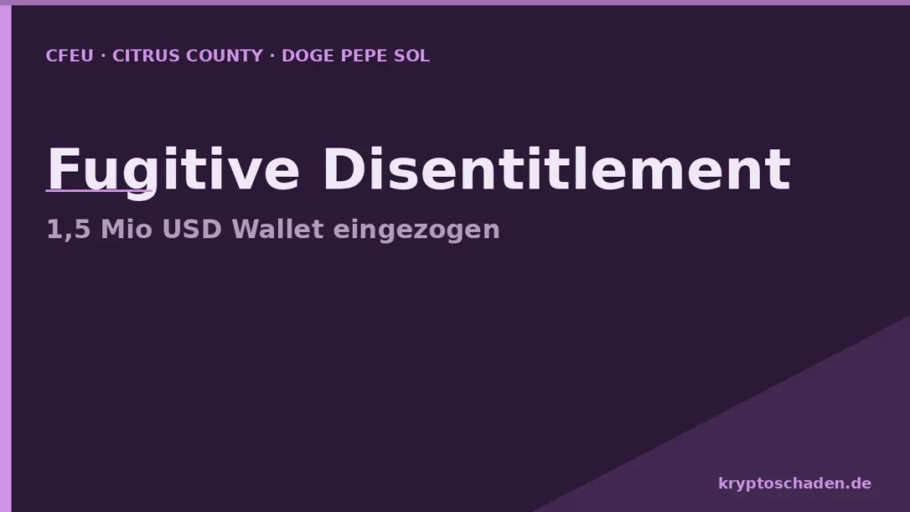 Fugitive Disentitlement Act Krypto Wallet-Seizure