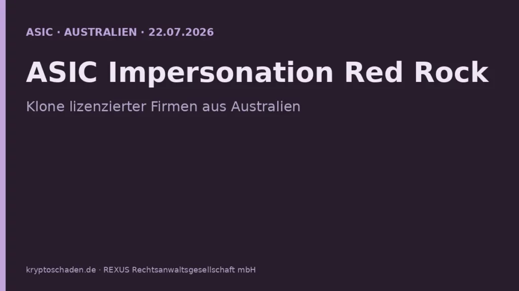 ASIC Impersonation Red Rock Bellamere Fake
