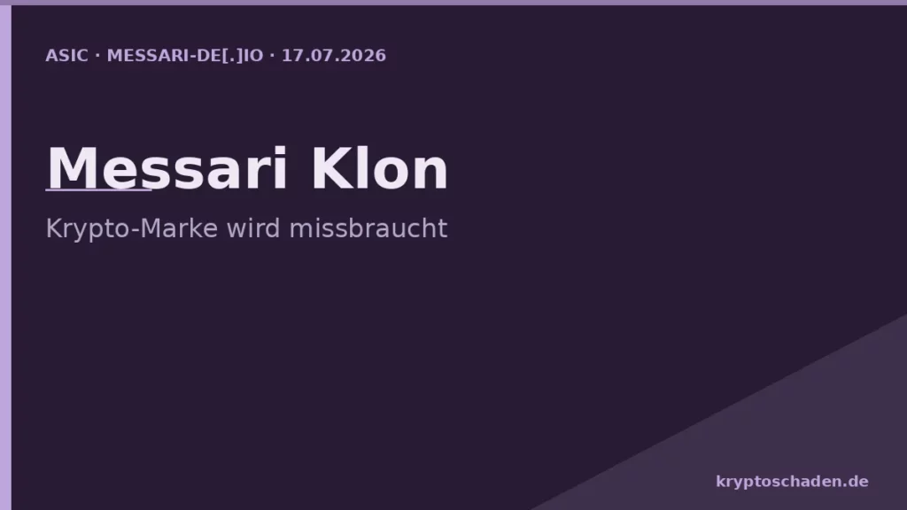 Messari Klon Fake Krypto - imitierte Krypto-Research-Marke