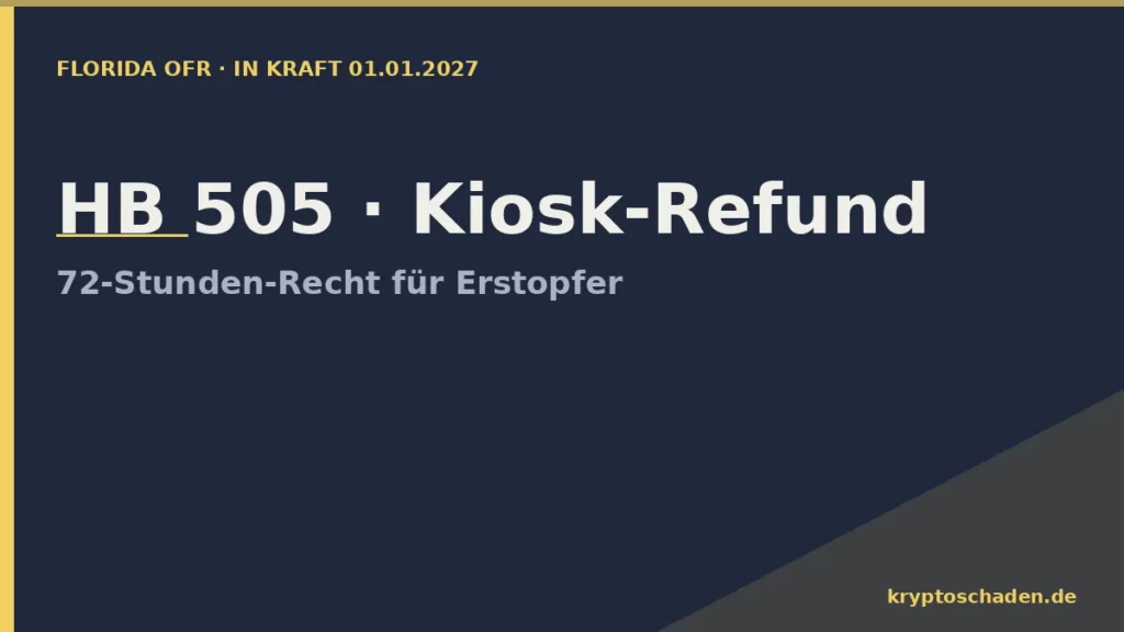 Krypto Kiosk Betrug Refund HB 505