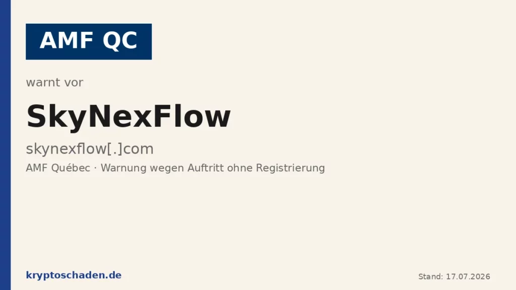 SkyNexFlow Warnung – AMF-Québec Investorenwarnung Beitragsbild