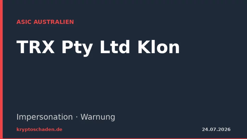 TRX Pty Ltd ASIC Warnung pro-trx.com
