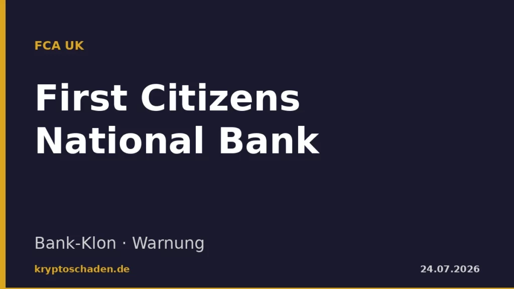 First Citizens National Bank FCA Warnung