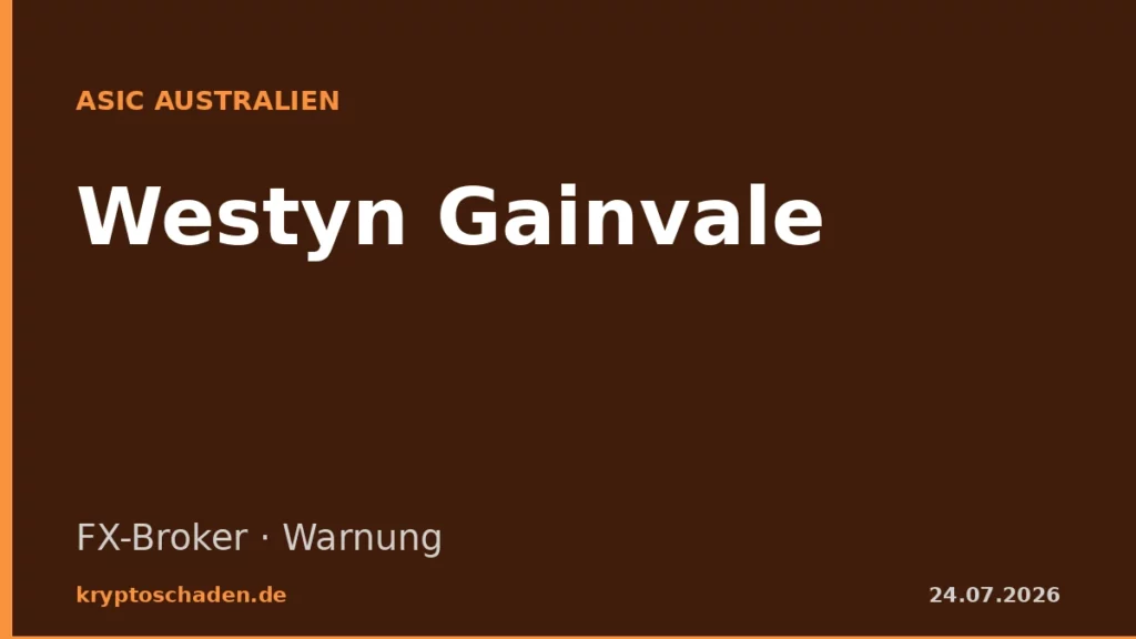 Westyn Gainvale ASIC Warnung westyn-gainvale.com