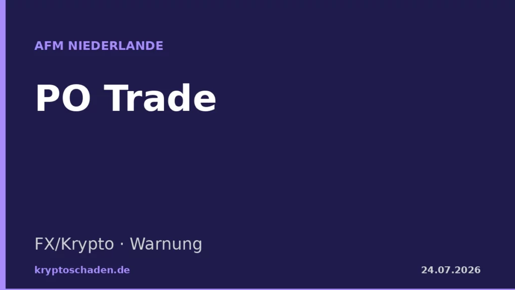 PO Trade AFM Niederlande Warnung po.financial