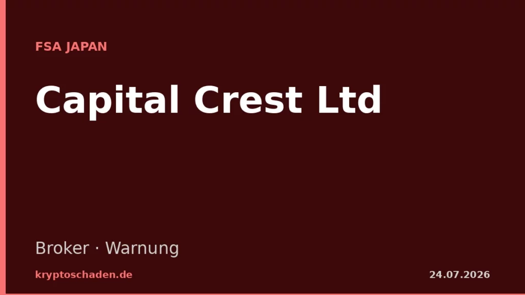 Capital Crest Ltd FSA Japan Warnung mirrox.vip