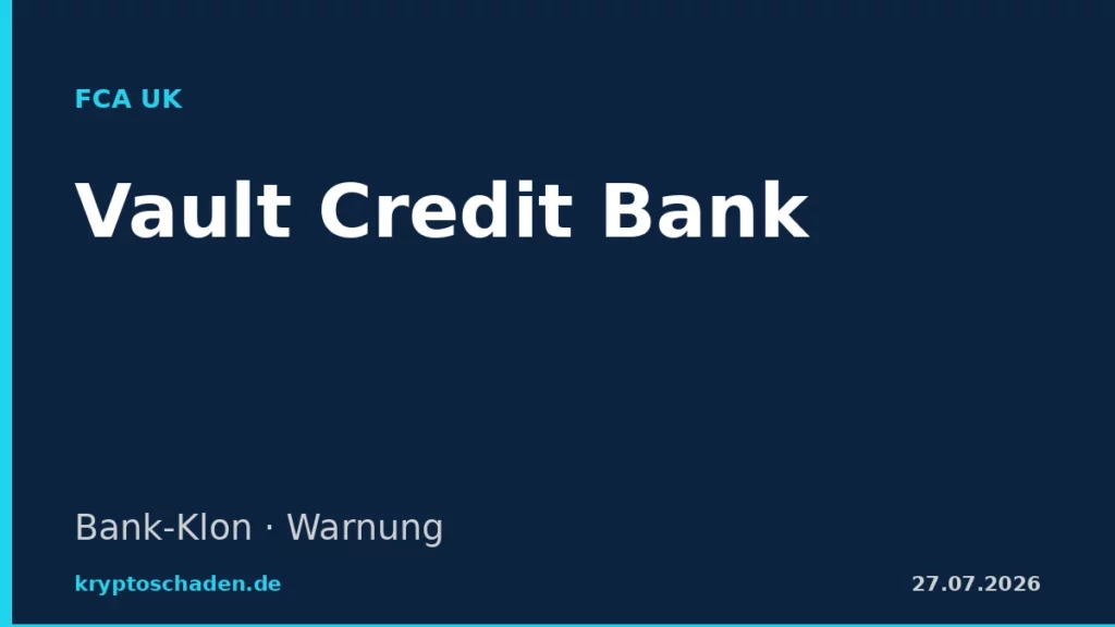 Vault Credit Bank FCA Warnung vaultcreditb.com