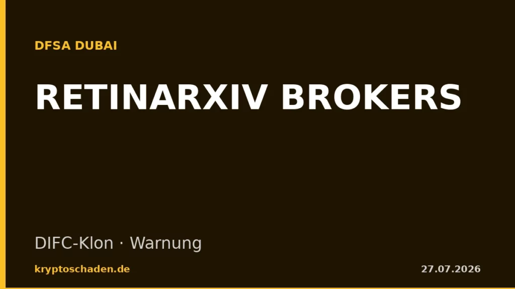 RETINARXIV BROKERS DFSA Dubai Warnung