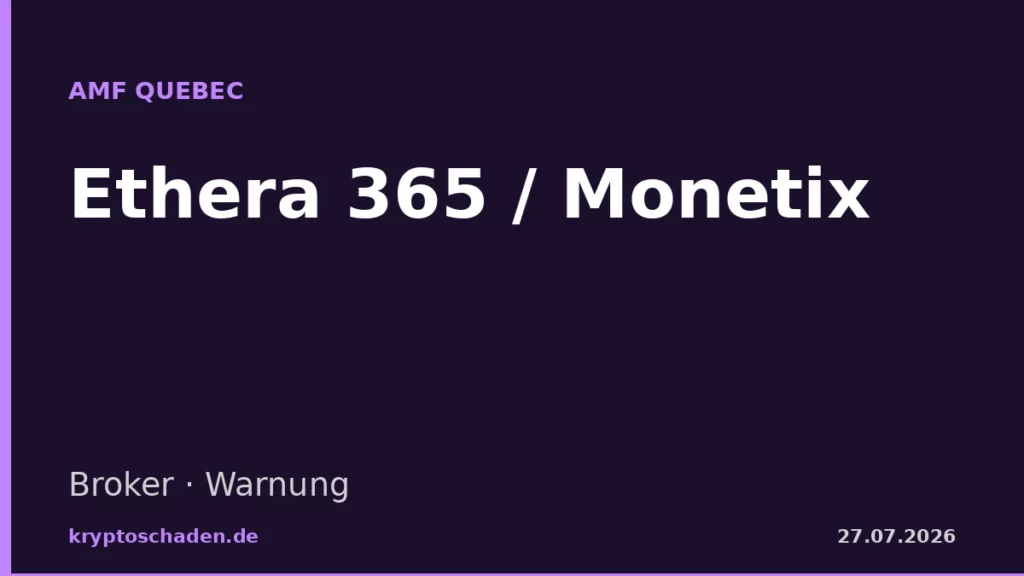 Ethera 365 AMF Quebec Warnung ethera-monetix.com