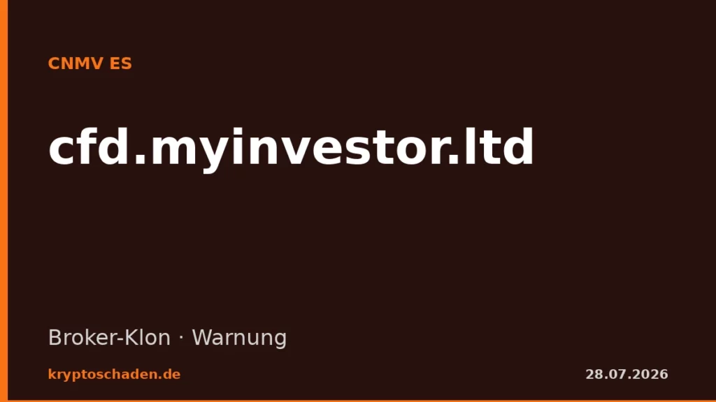 myinvestor.ltd CNMV Warnung MyInvestor Clone