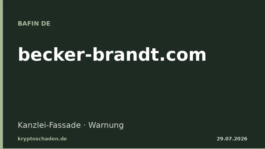 becker-brandt.com BaFin Warnung deutschsprachiger Klon