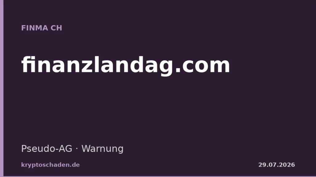 finanzlandag.com FINMA Warnung Pseudo-AG