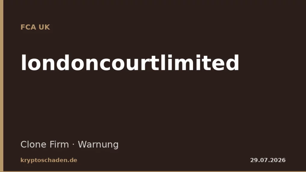 londoncourtlimited.co.uk FCA Warnung Clone Firm