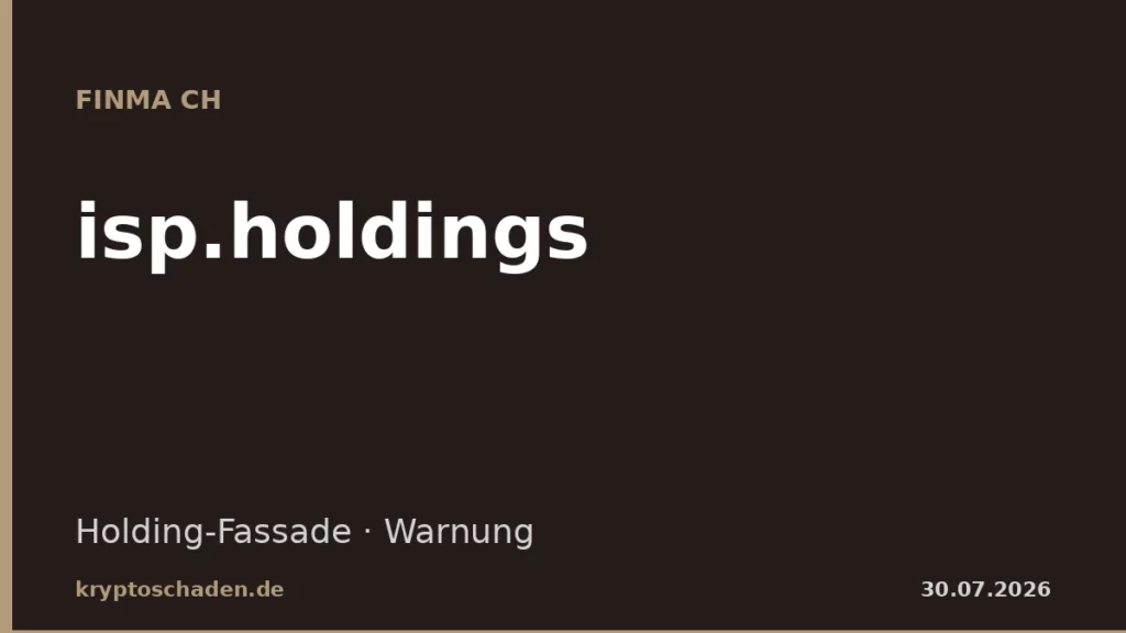isp.holdings FINMA Warnung Holding-Fassade