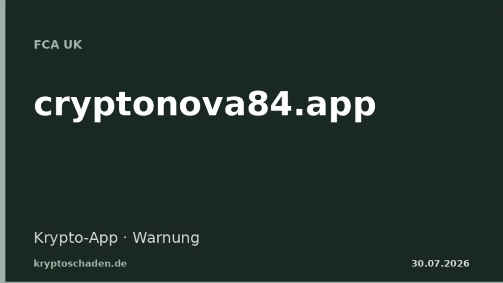 cryptonova84.app FCA Warnung Krypto-App