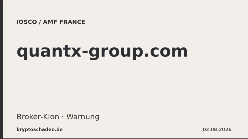 quantx-group.com AMF France Warnung Broker-Klon