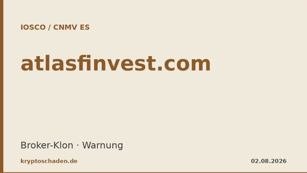 atlasfinvest.com CNMV Warnung Atlas Finvest Broker-Klon