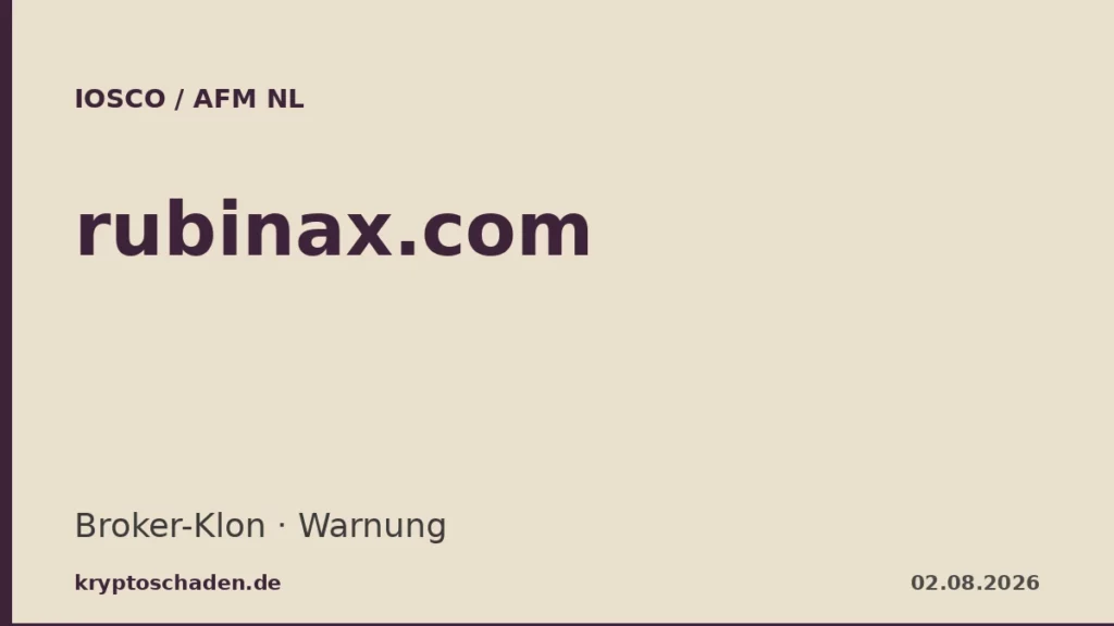 rubinax.com AFM Warnung Rubinax Broker-Klon EU