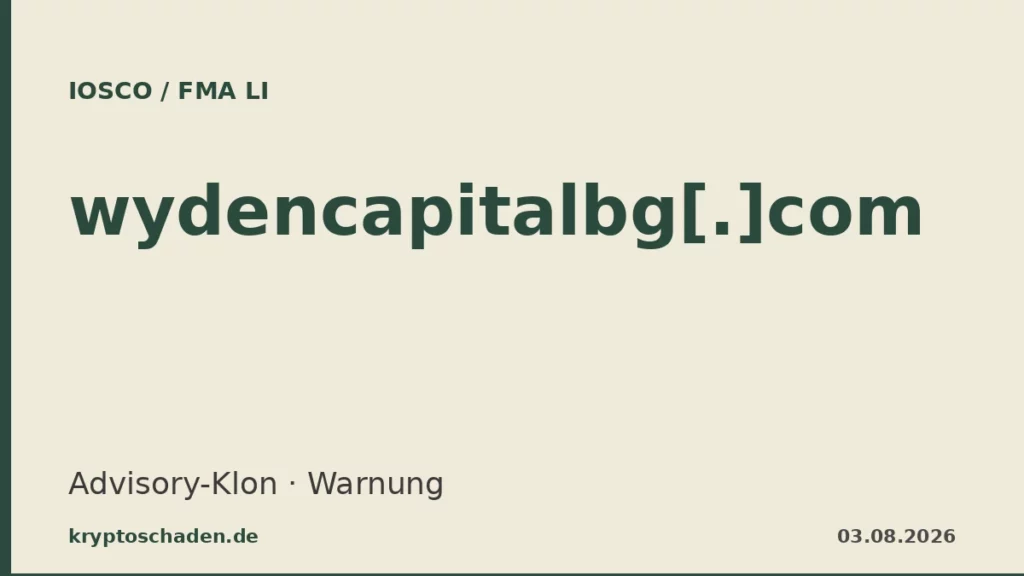 wydencapitalbg.com FMA Liechtenstein Warnung Wyden Capital Advisory-Klon