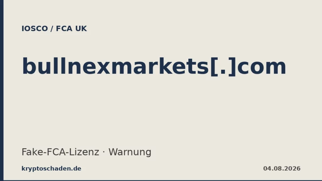 bullnexmarkets.com FCA Warnung gefaelschte FCA-Registrierung