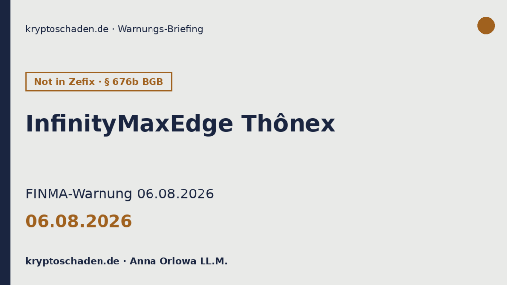 InfinityMaxEdge FINMA Warnung infinitymaxedge net 06.08.2026